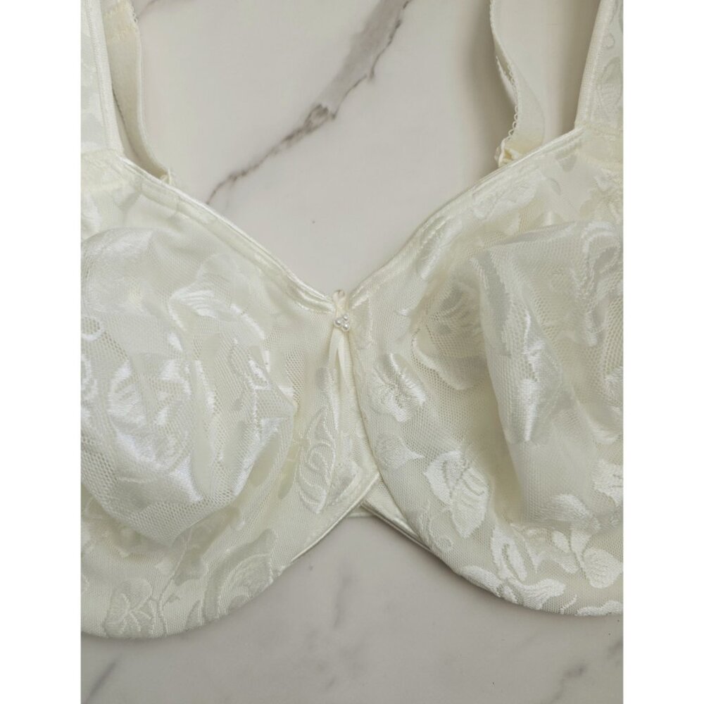 Wacoal Awareness Ivory Floral 85567 Underwire Full Coverage Unlined Bra 34DD - Picture 3 of 10
